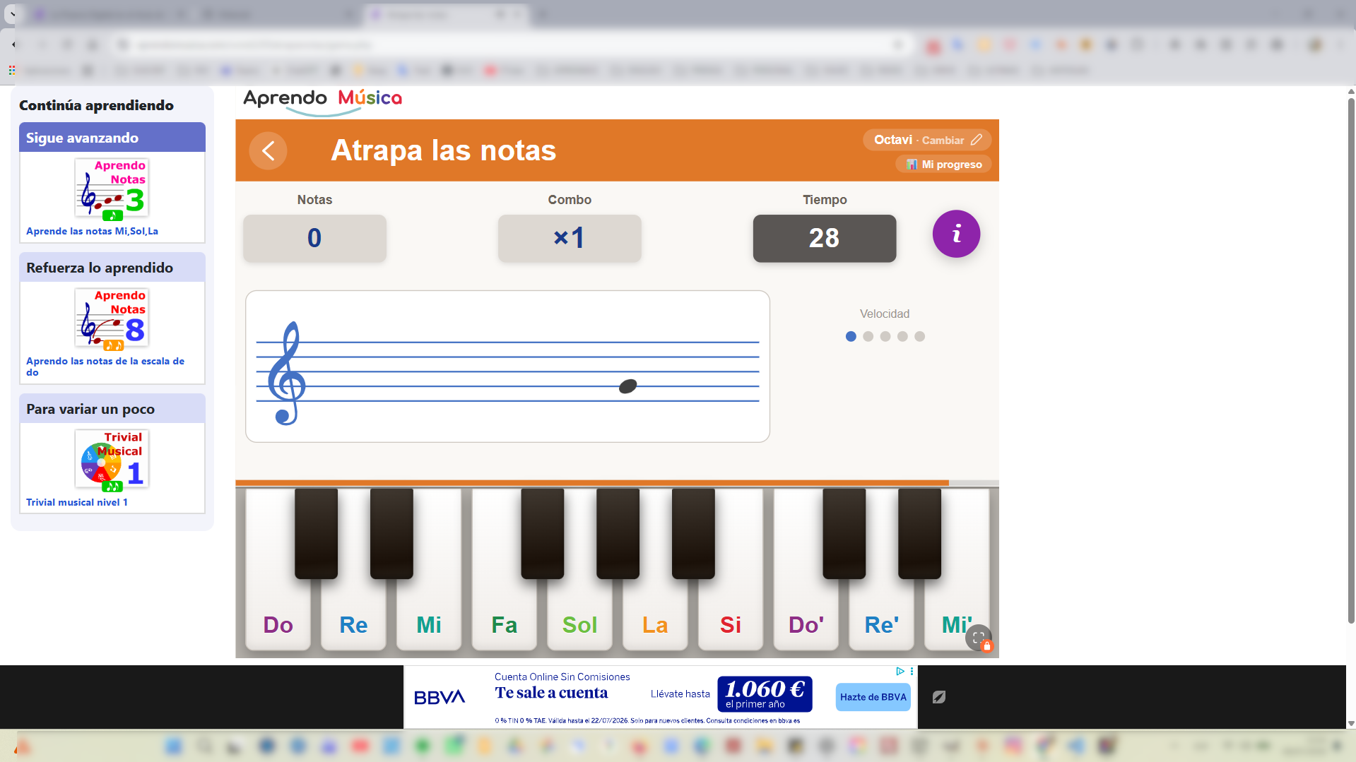 Atrapa las notas en vista normal, con menú lateral y publicidad